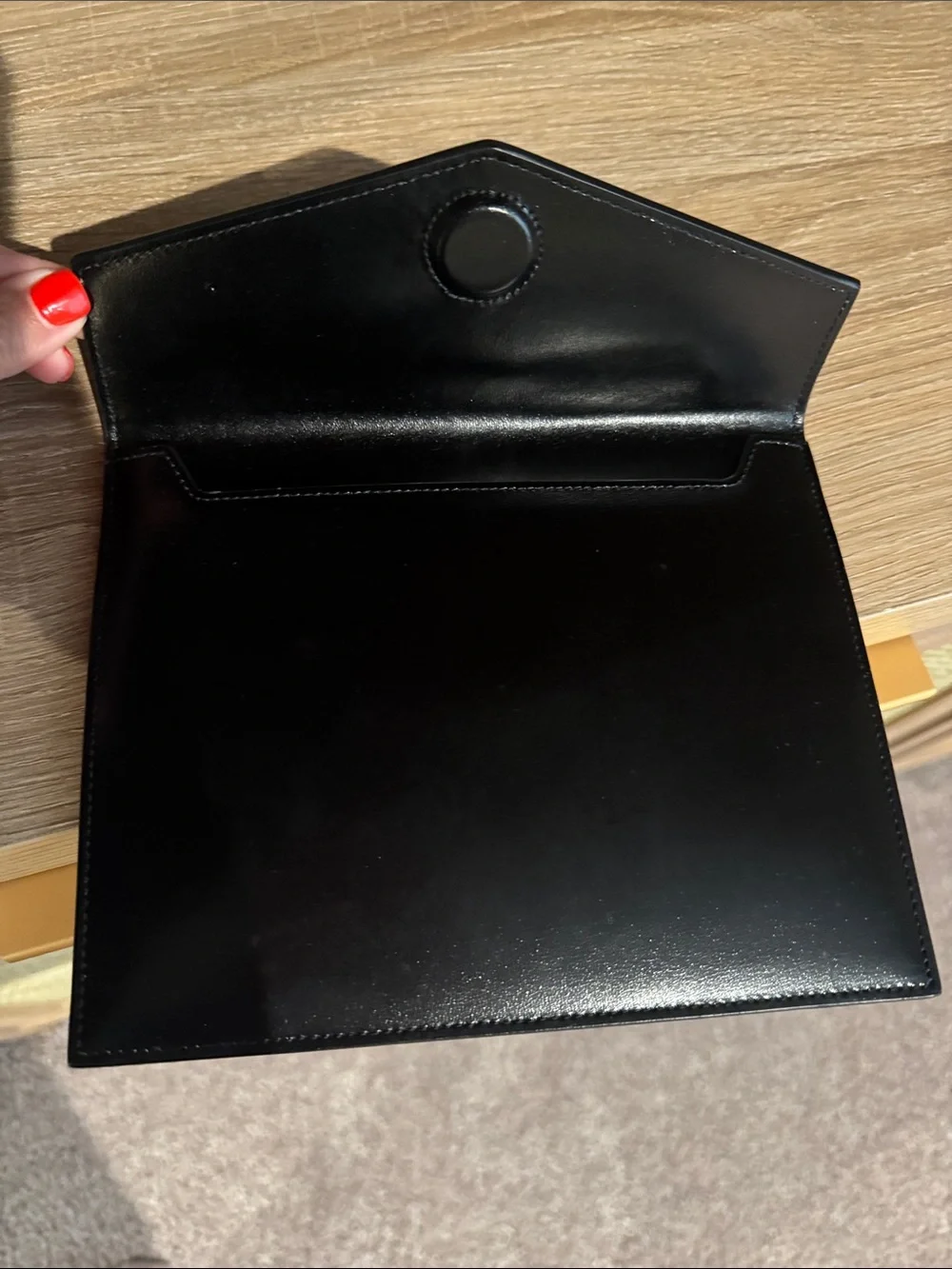 Saint Laurent Monogram Uptown Baby Leather Envelope Clutch